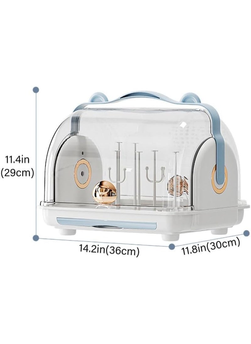 MIXDE Baby Bottle Drying Rack and Storage Holder - Large Nursing Bottle Organizer With Cover - Portable Kitchen Cabinet Organizer for Baby Bottles and Accessories  - Image 2