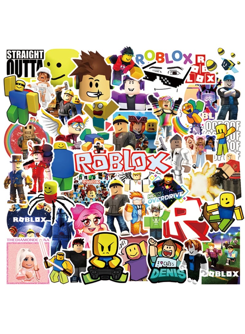 ROBLOX 50-Piece ROBLOX  Stickers Waterproof Vinyl Decals, Rare Avatar Gaming Stickers for Laptop Phone PS5 Controller, Collectible Cartoon Decals Gift for Kids Teens Gamers - Image 1