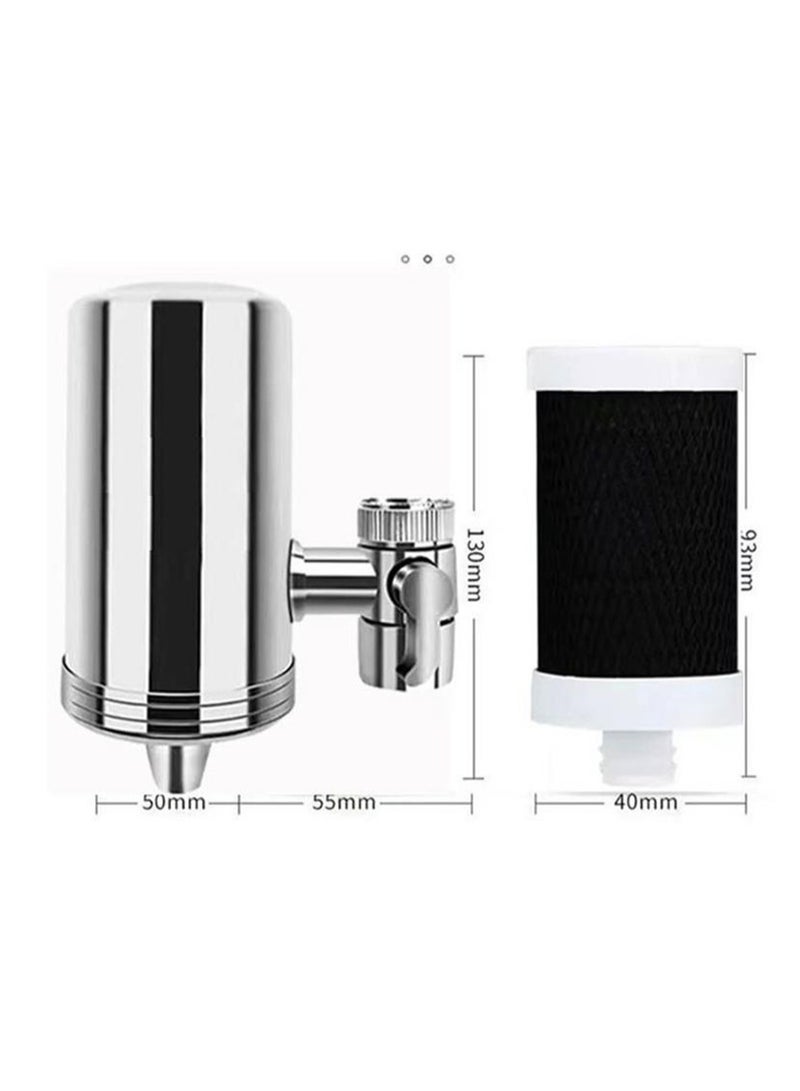 304 stainless steel faucet water purifier anti-scaling ceramic direct drinking ultrafiltration home kitchen ultrafiltration pre-filter contains two activated carbon filter elements - Image 2