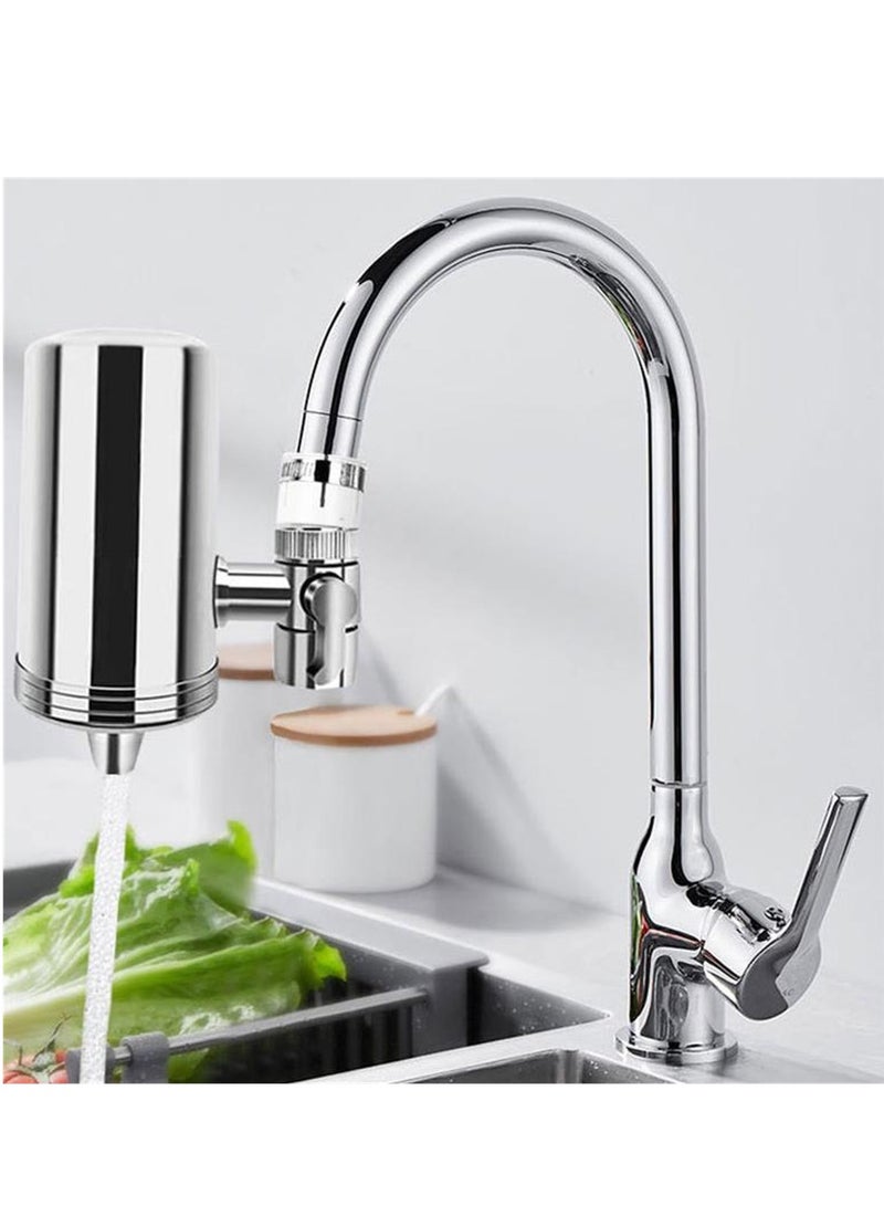 304 stainless steel faucet water purifier anti-scaling ceramic direct drinking ultrafiltration home kitchen ultrafiltration pre-filter contains two activated carbon filter elements - Image 5