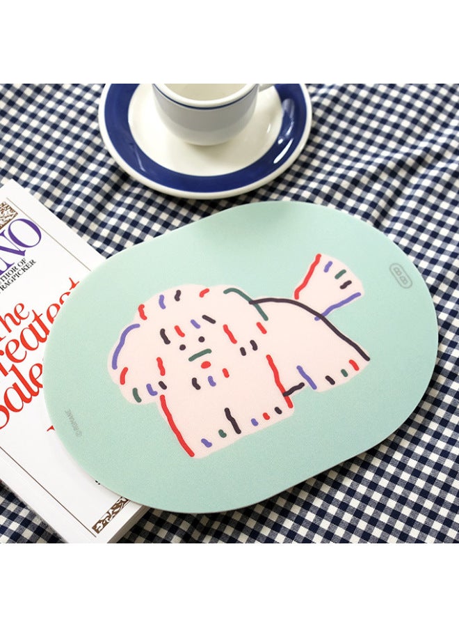 South Korea Imported Romane Cute Cartoon Special-shaped Niche Home Office Mouse Mat Ins Non-slip Female Game-Color:225x170mm-Pattern:Sapsaree Fried Dog  - Image 1