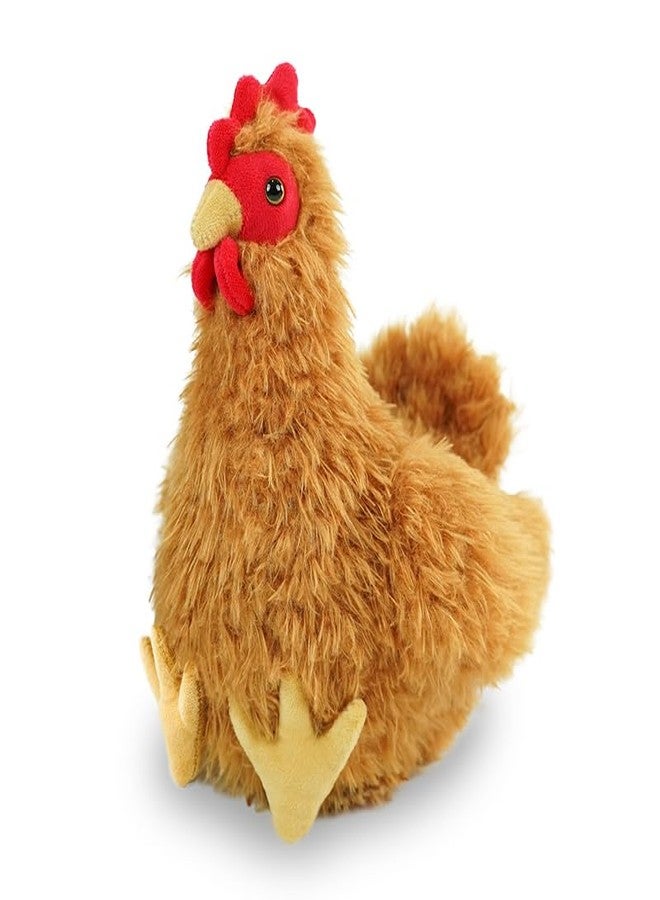 JUSTQUNSEEN Realistic Chicken Stuffed Animal for Kids and Adults Women Soft Cute Chick Farm Animal Plush Toy Decor/Cuddle Toy for Christmas/Easter/Birthday Gifts (Brown Hen) - Image 1