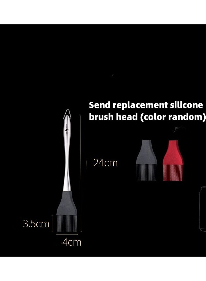 Silicone Brush Heat-resistant Stainless steel bBarbecue Brush Household Baking Silicone Bristle Brush Kitchen Seasoning Oil Brush  - Image 3