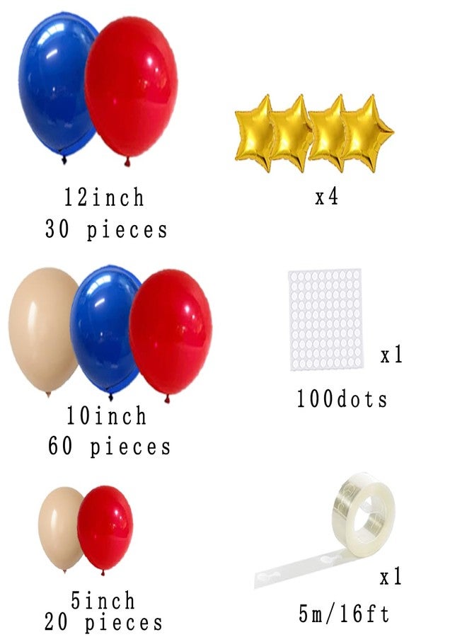 لوديو طقم قوس بالونات أحمر وأزرق، بالونات كحلي وأزرق داكن وأحمر ووردي فاتح، بالونات بألوان محايدة، مناسبة لتزيين حفلات أعياد الميلاد وحفلات الزفاف والذكرى السنوية والتخرج وحفلات استقبال المولود. - Image 5