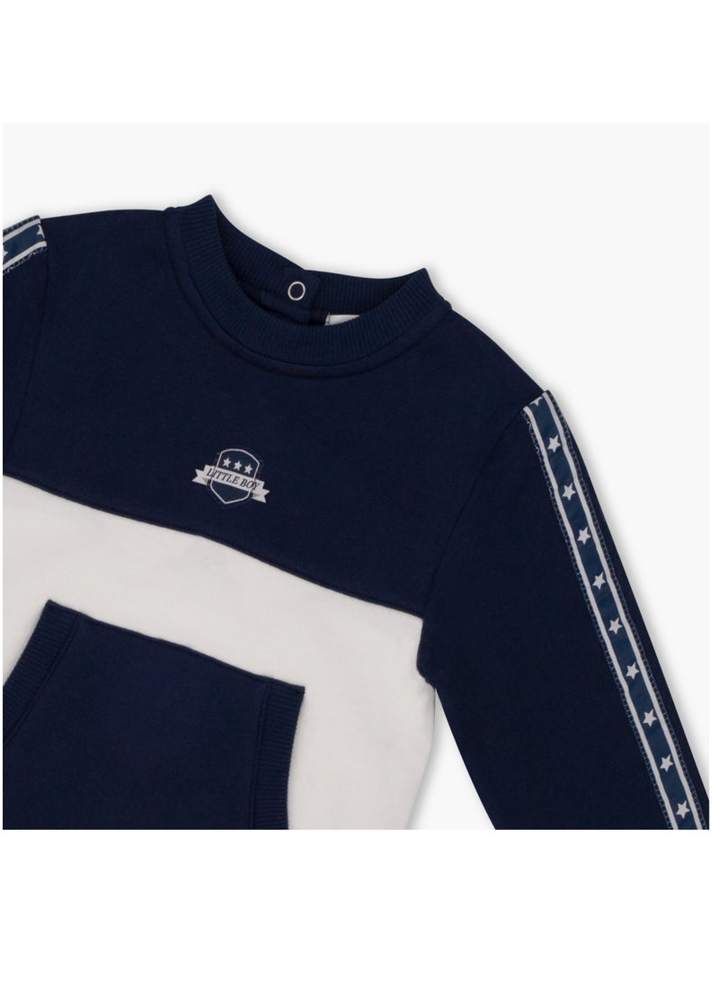 Moon بدلة جوجسيت للأطفال من قطن 100% - أزرق داكن 18-24 شهر - Image 3