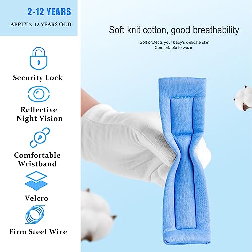 WSZCML Anti-Lost Wrist Link, Blue Reflective Anti-Lost Wrist Chain with Child Lock 6.56 feet. - Image 3