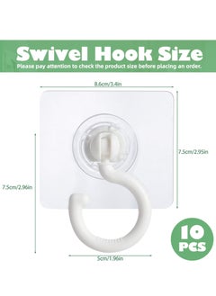 Oasisgalore 10 Pieces Adhesive Ceiling Hooks, Sticky Hooks，Outdoor Clear Adhesive Hooks (White)  - Image 2