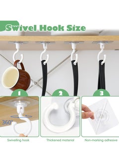 Oasisgalore 10 Pieces Adhesive Ceiling Hooks, Sticky Hooks，Outdoor Clear Adhesive Hooks (White)  - Image 3
