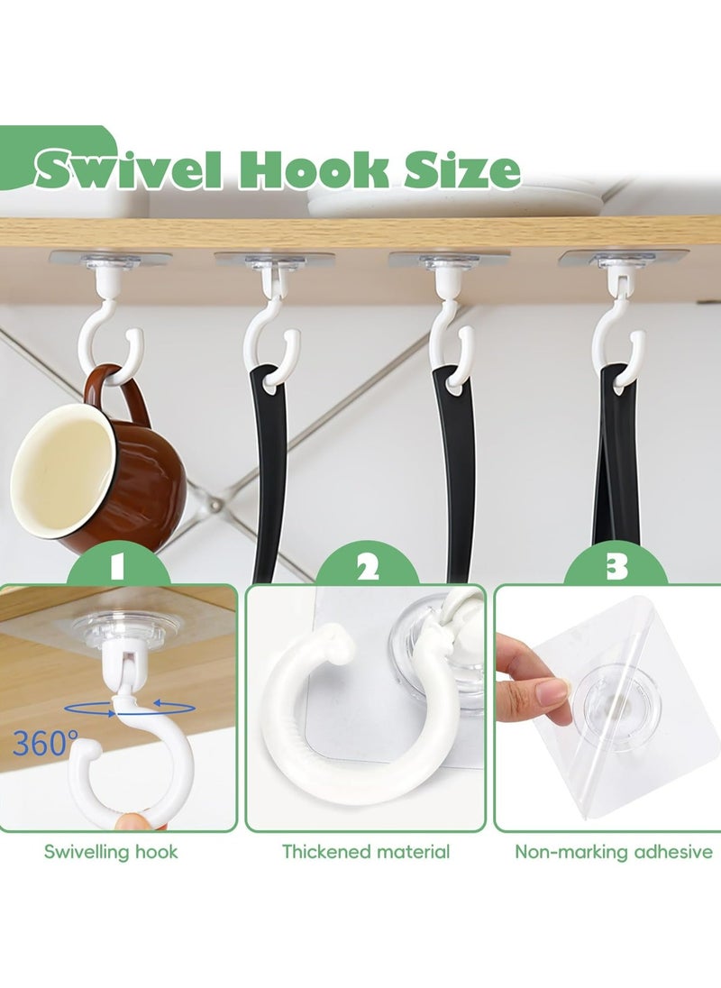 Oasisgalore - 10 Pieces Adhesive Ceiling Hooks, Sticky Hooks，Outdoor Clear Adhesive Hooks (White) - Image 1