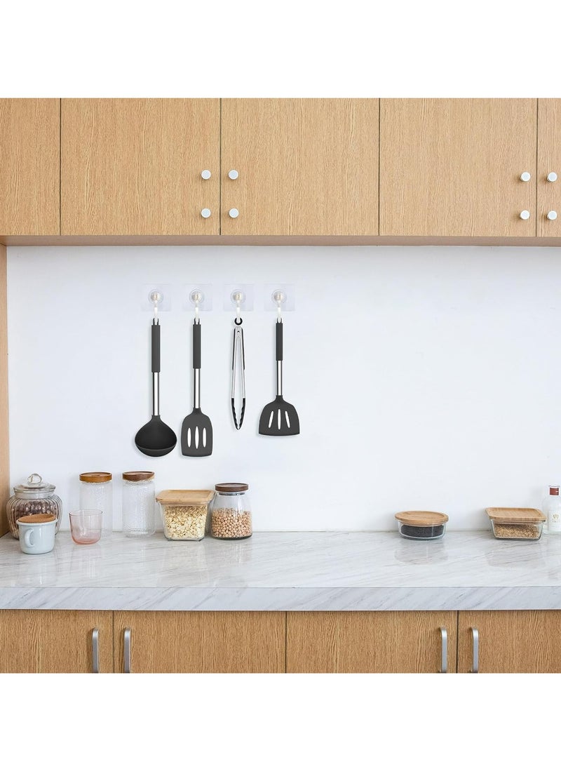Oasisgalore - 10 Pieces Adhesive Ceiling Hooks, Sticky Hooks，Outdoor Clear Adhesive Hooks (White) - Image 1