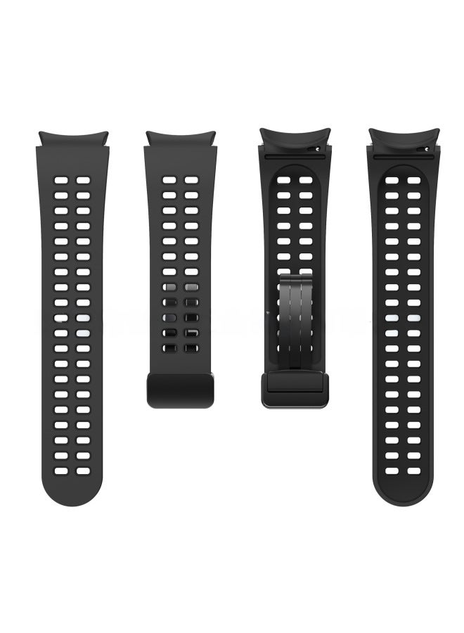 Neutral For Samsung Galaxy Watch6/5/4 Double Color Silicone Strap Watch5pro Magnetic Folding Buckle Universal - Image 1