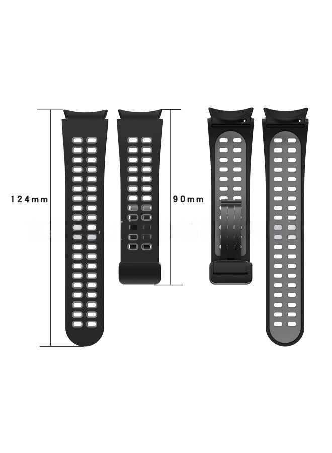Neutral For Samsung Galaxy Watch6/5/4 Double Color Silicone Strap Watch5pro Magnetic Folding Buckle Universal - Image 3