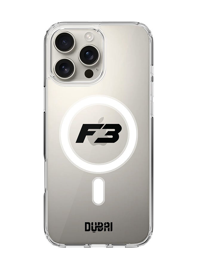 Stylizedd غطاء آيفون 16 برو ماكس [متوافق مع MagSafe] غطاء مغناطيسي رقيق شفاف - فاز3 دبي أبيض - Image 1