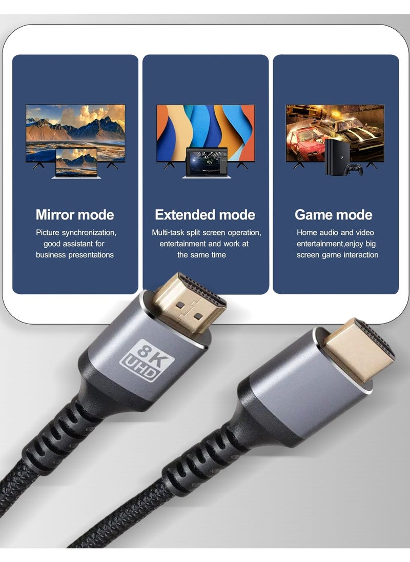 glassology - HDMI Cable 8K 5meter HDMI 2.0 18Gbps High-Speed 8K 60Hz HDMI to HDMI Video Wire Ultra HD 3D 8K HDMI Cord Braided Compatible with MacBook Pro UHD TV Nintendo Switch Xbox Playstation PS5/4 PC Laptop - Image 1
