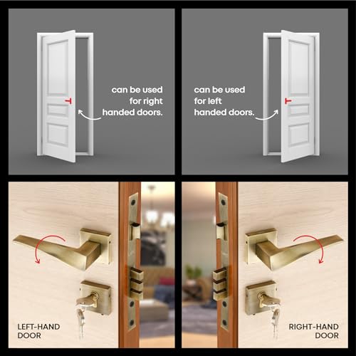 LAPO Heavy Duty Door Locks for Main Door, Door Locks for Bedroom, Mortise Lock for Door, Door Lock Handlesets with 3 Brass Key for Home,Office,Hotel | Antique Finish | 3 Years Warranty Ro-183 - Image 5