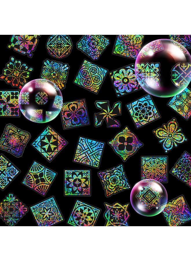 الأزرق جي دبليو بيع 50 ملصق زخرفي زهرة بومي الصغيرة بالليزر - Image 1