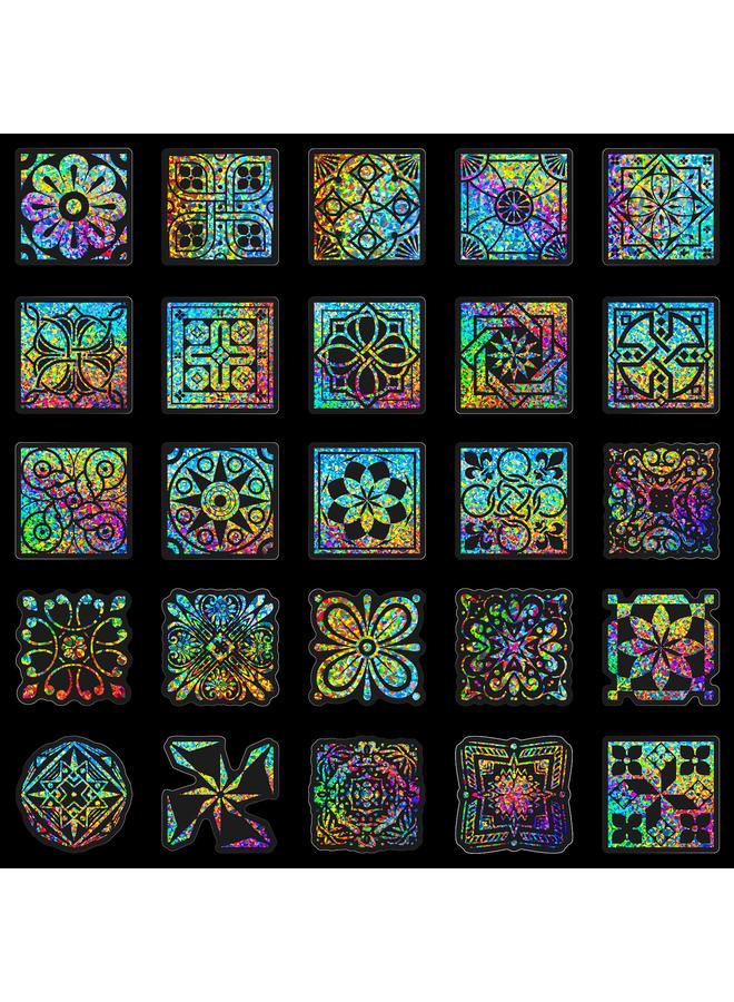 الأزرق جي دبليو بيع 50 ملصق زخرفي زهرة بومي الصغيرة بالليزر - Image 4