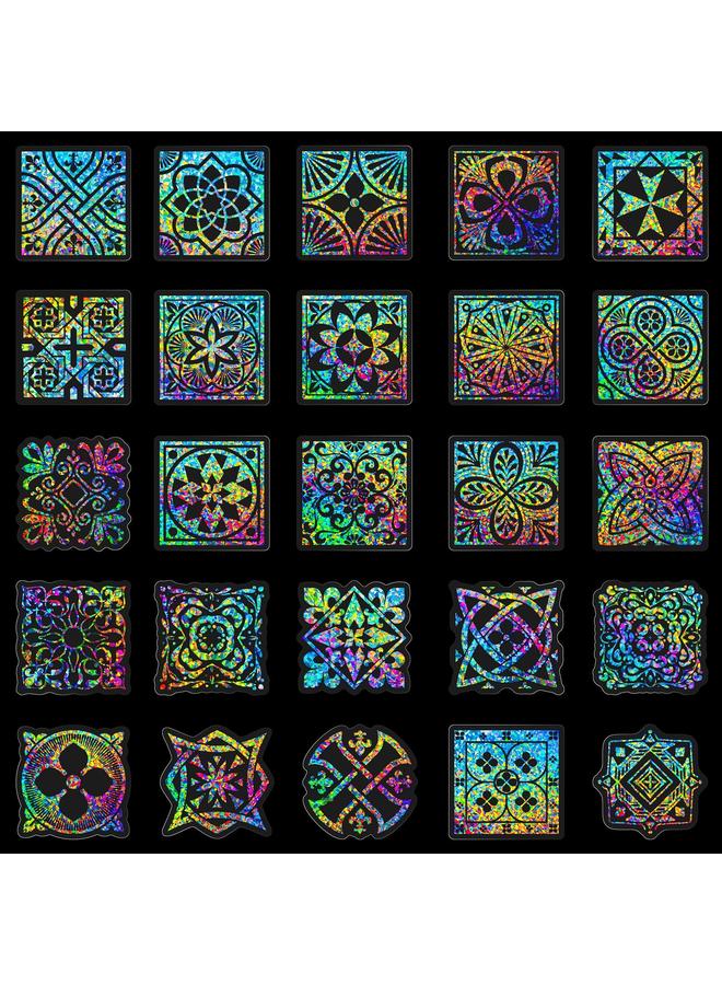 الأزرق جي دبليو بيع 50 ملصق زخرفي زهرة بومي الصغيرة بالليزر - Image 5