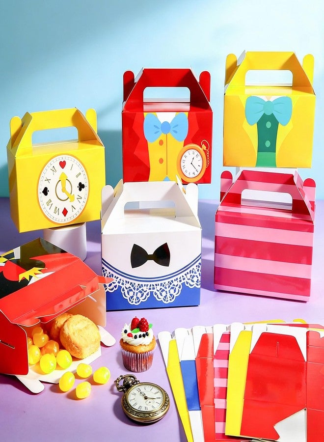 MinFyberd 12Pcs Wonderland Party Favor Boxes Wonderland Paper Gift Boxes Tea Party Goodie Snack Treat Box with Handles for Tea Theme Parties Fairy Birthday Baby Shower Favors Supplies Decorations - Image 4