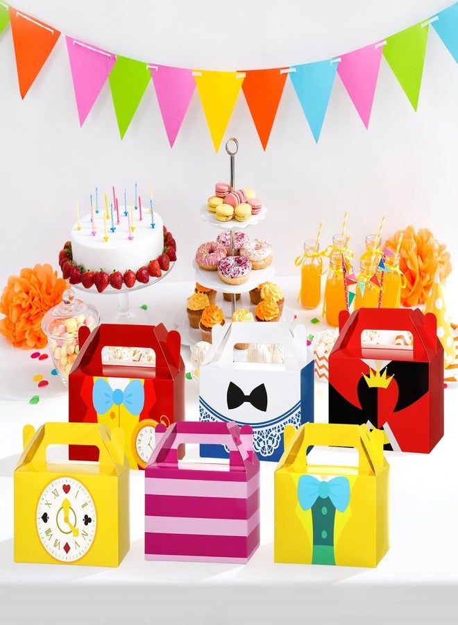 MinFyberd 12Pcs Wonderland Party Favor Boxes Wonderland Paper Gift Boxes Tea Party Goodie Snack Treat Box with Handles for Tea Theme Parties Fairy Birthday Baby Shower Favors Supplies Decorations - Image 5