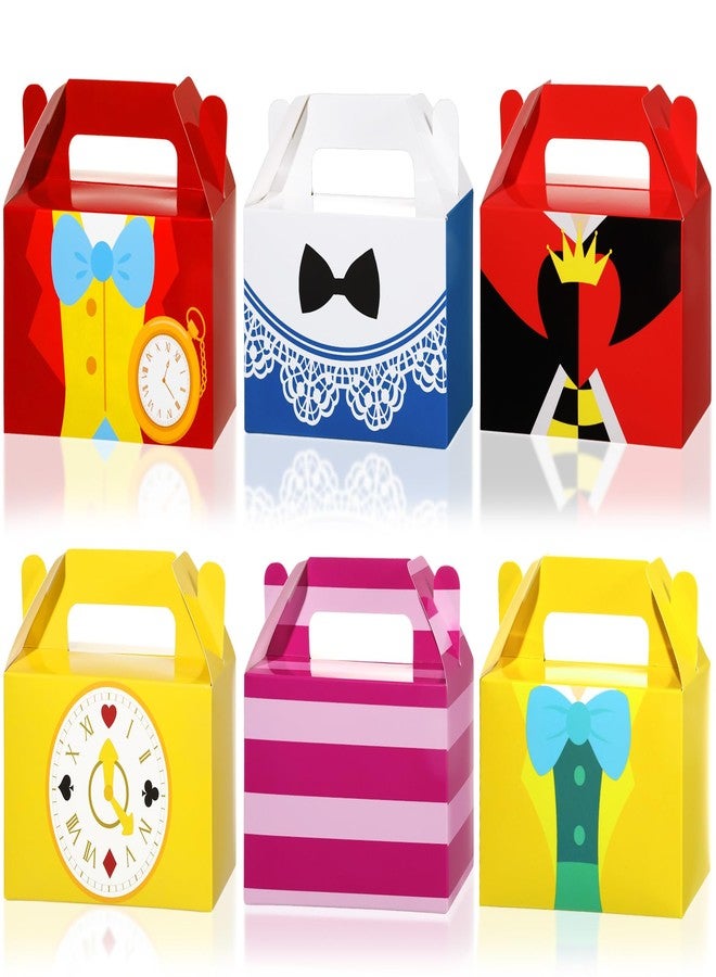 MinFyberd 12Pcs Wonderland Party Favor Boxes Wonderland Paper Gift Boxes Tea Party Goodie Snack Treat Box with Handles for Tea Theme Parties Fairy Birthday Baby Shower Favors Supplies Decorations - Image 1