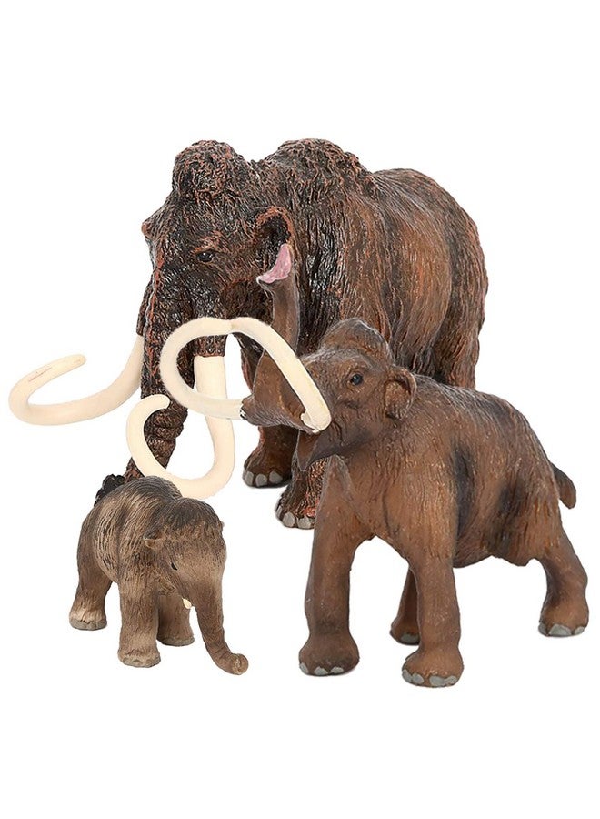 Vankcp 3PCS Figurines Mammoth Family Toys,Realistic Ancient Elephant Figurines Model, Cake Toppers Playset Eduactional Toys Party Playset Toys Ideal Gift - Image 1