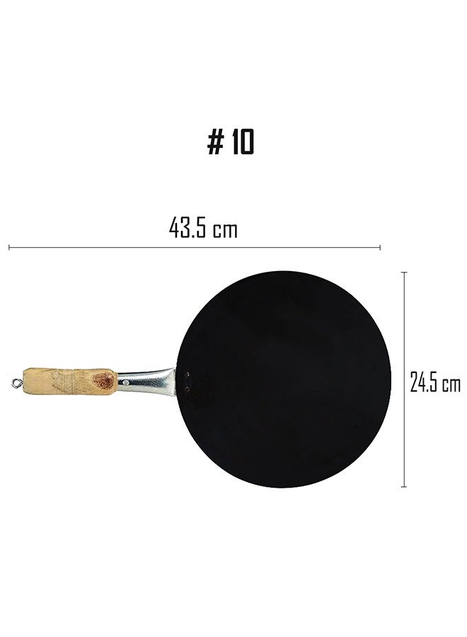 Lion Iron Tawa with Natural Wooden Handle and Hanging Loop – No. 10, 24.5 cm, Heavy-Duty Iron for Even Heat Distribution, Perfect for Dosa, Roti, Paratha, and Flatbreads - Image 5
