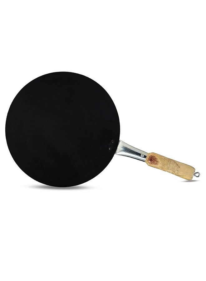 Lion Iron Tawa with Natural Wooden Handle and Hanging Loop – No. 10, 24.5 cm, Heavy-Duty Iron for Even Heat Distribution, Perfect for Dosa, Roti, Paratha, and Flatbreads - Image 2
