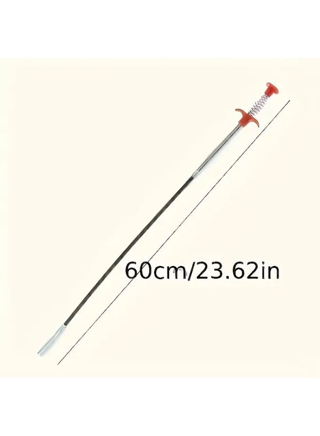 23.62 بوصة ثعبان تصريف يدوي متين 4 آلية مخلب قضيب مرن لحوض المرحاض - Image 3