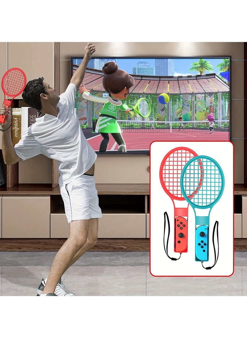 10-in-1 Switch Sports Accessories Bundle, Full Set of Motion Game Gear for Nintendo Switch/OLED, Tennis Rackets, Sword Grips, Wrist u0026 Leg Straps, Joy-Con Grips for Family Party u0026 Cosplay - Image 3