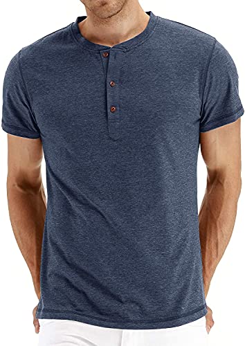 Sailwind Mens Henley Short Sleeve T-Shirt Cotton Casual Shirt - Image 1