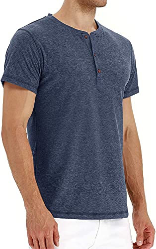 Sailwind Mens Henley Short Sleeve T-Shirt Cotton Casual Shirt - Image 2