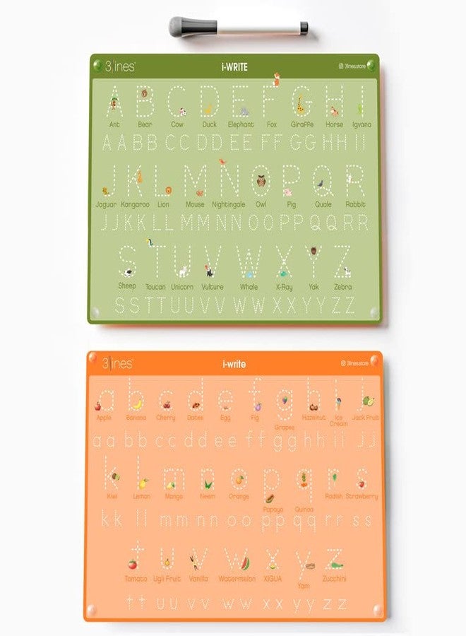 3 Lines 3Lines Alphabets Writing Practice Board Game for Kids|Learning & Educational ABCD Toys | 50+ Pictures of Fruits and Animals, Multicolor | Uppercase & Lowercase Letters |Gifts for Kids | Writing Aid |L - Image 1