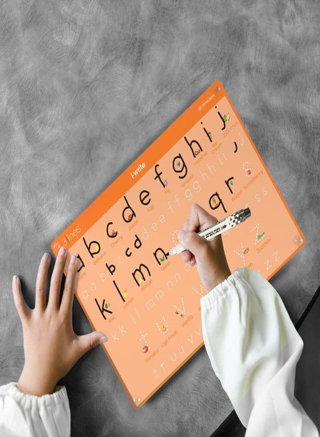 3 Lines 3Lines Alphabets Writing Practice Board Game for Kids|Learning & Educational ABCD Toys | 50+ Pictures of Fruits and Animals, Multicolor | Uppercase & Lowercase Letters |Gifts for Kids | Writing Aid |L - Image 2