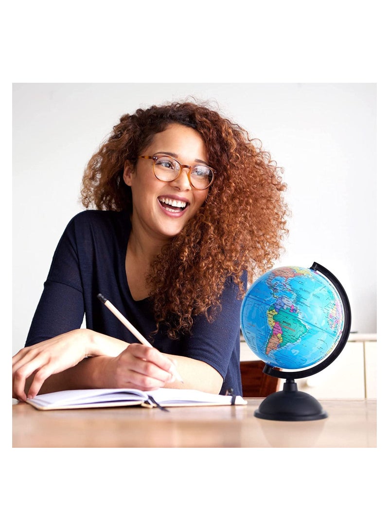 DeloPik World Globe with Stand Educational Learning Rotating Desktop Globe - Image 2