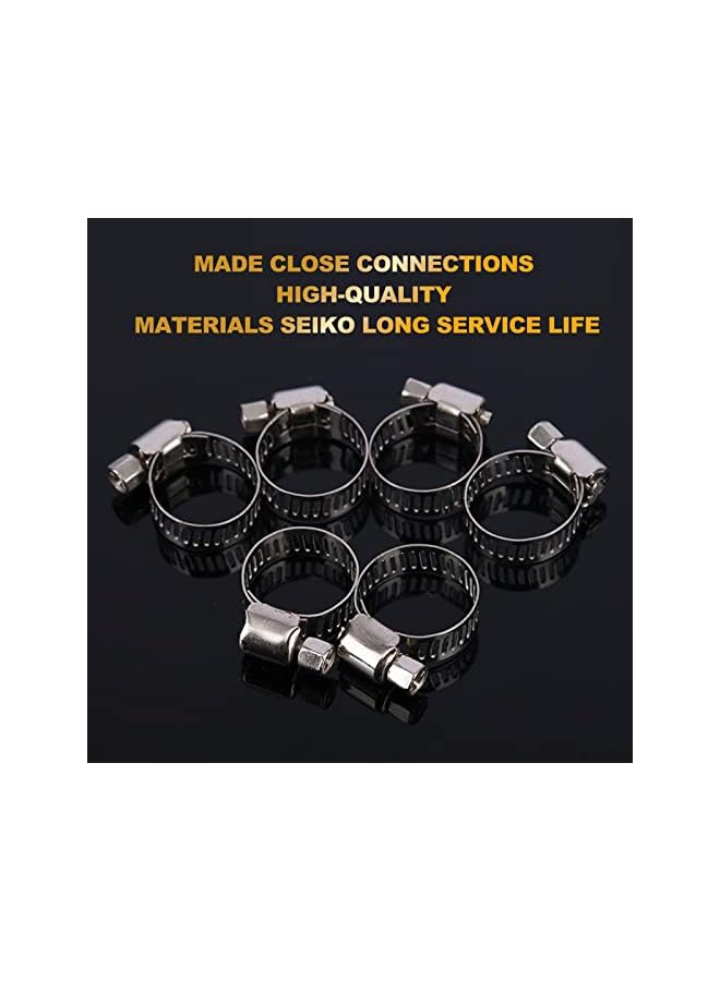 promass Adjustable Stainless Steel Hose Clips 6-51mm Range 25pcs Assorted Hose Pipe Clips Tube Clamp Kit for Securing Hose Connections - Image 3