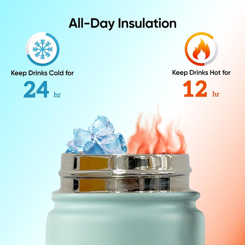 SOLARA Insulated Water Bottle 650ml, Hot Water Bottle, Thermosteel Water Bottle for Travel, Home, Office, School, Gym, Adults, Water Bottle Hot and Cold, Sipper Bottle, Pink Teal - Image 3