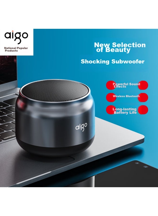 Patriots Aigo T98 Bluetooth Speaker, Wireless Desktop Speaker For Phone And Computer, Mini Portable Subwoofer, Supports Voice Calls, Tws Connectivity, Matte Silver - Image 5
