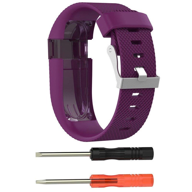 Plus Wristband Silicon Replacement Strap for Fitbit Charge HR - Purple - Image 5