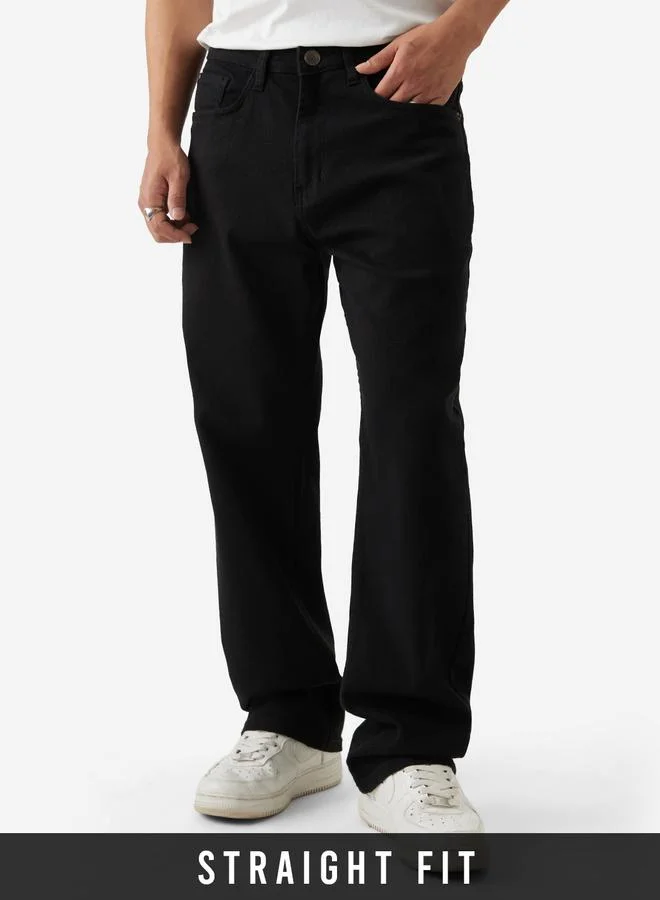 Men Classic Black Straight Fit Jeans
