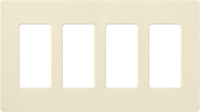 Lutron Claro 4 Gang Decorator/Rocker Wallplate in Gloss Almond - 1 Pack - Image 1