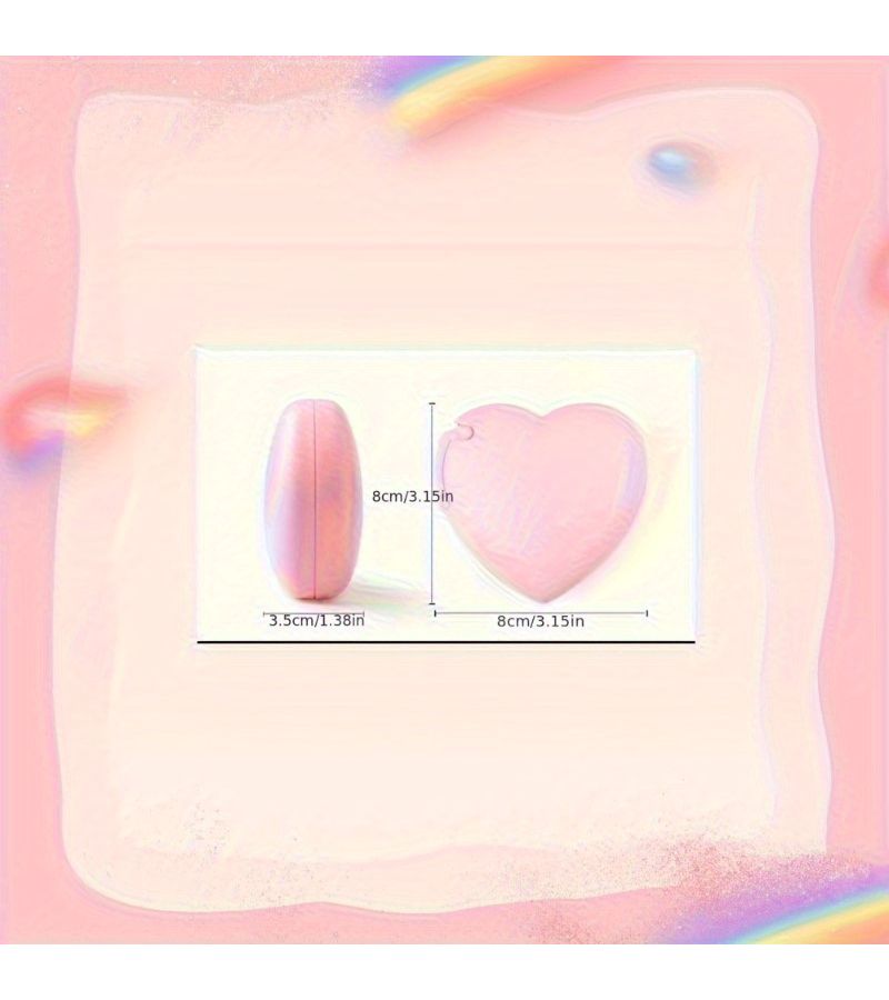 Pink Heart Shape Tape Dispenser Portable Invisible Cutter Durable PP With Mini Refills - Image 2