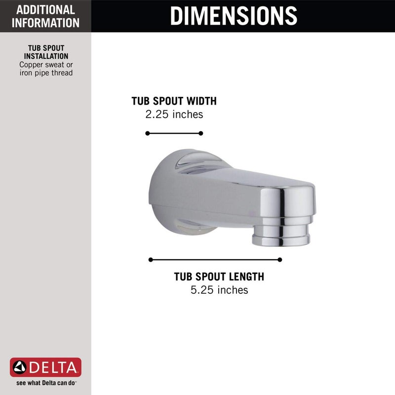 Delta Faucet RP17453 TUB SPOUT, One Size, Chrome - Image 3