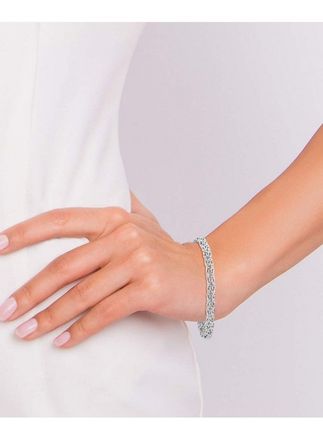 Miabella Italian 925 Sterling Silver Byzantine Bracelet for Women, Handmade in Italy (Length 6.5 Inches) - Image 2