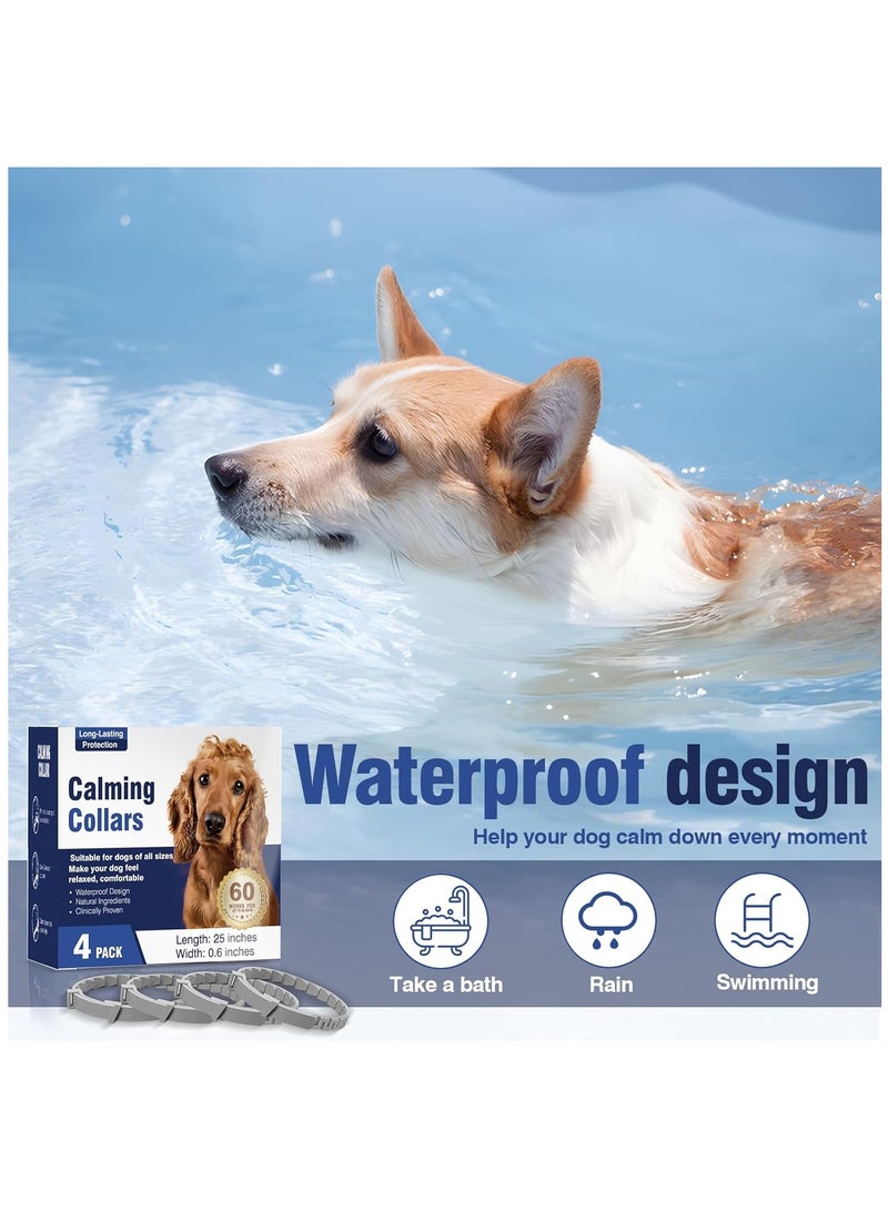 Furtey Calming Collar for Dogs 4 Packs Dog Pheromone Collars Pheromones Calm Lasts 60 Days Relief Anxiety Stress Separation Relieve Bad Behavior 25 Inches Size Adjustable Fit All Small Medium and Large Dog - Image 4