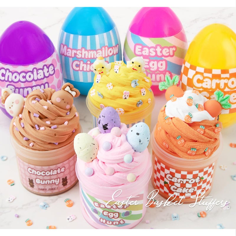 MOREDOTS Easter Basket Stuffers 4 Pack Kit of Eggs Filled with Slime and Charms Prefilled Eggs with Toys Inside Easter Gifts for Toddlers Teens Girls Boys - Image 3