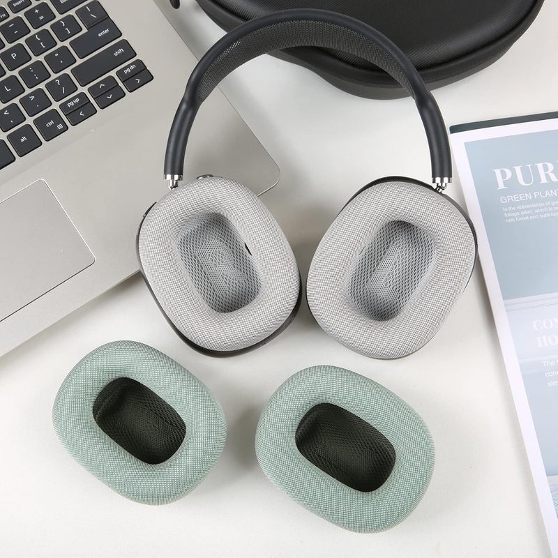 EARROCK Ear Cushions Replacement for AirPods Max Headphones,Mesh Fabric Covered Earpads with Memory Foam and Magnet (Silver) - Image 5