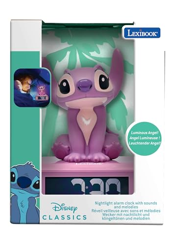LEXiBOOK, Disney Stitch, Angel Night Light Alarm Clock, Sounds and Melodies, Backlit LCD Screen, Luminous, Snooze, Pink, RL800D1 - Image 5
