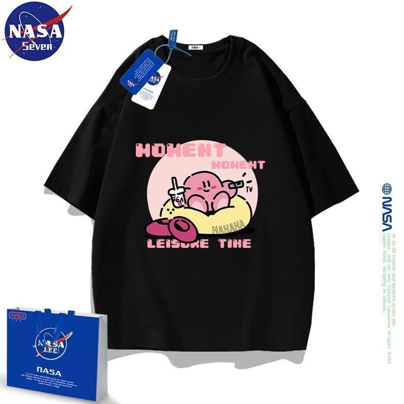 Cartoon Japanese Style Cute Star Kabi T-Shirt Summer Pure Cotton Short-Sleeved T-Shirt Loose Trendy Top For Men And Women Students - Image 3
