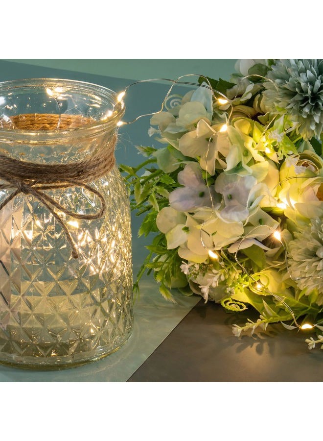 KELINGO Artificial LED Green Rose Flowers with Glass Vase, Remote Control Led Light, Flower Arrangement for Table Centerpiece, Home Office Wedding Decoration - Image 3